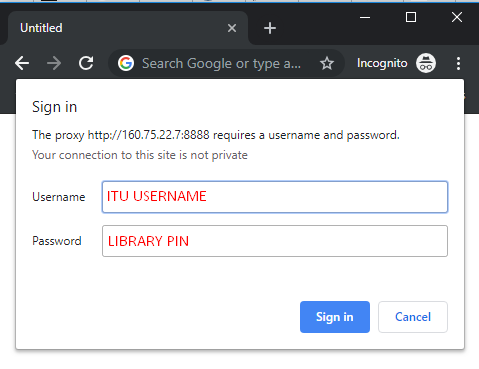 itü user name ve library PIN